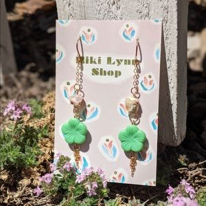 Fire Opal Flower Earrings